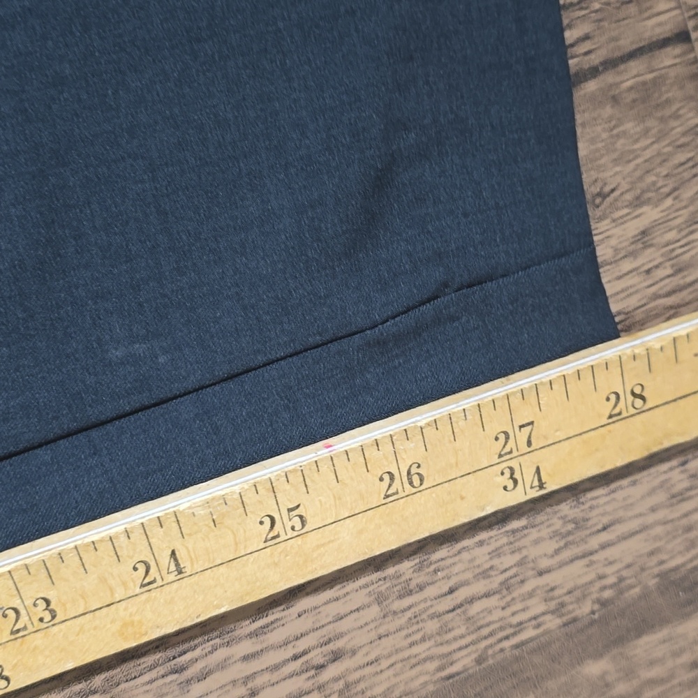TOPSHOP High waisted Navy Dress Pants Women Sz 6 X 28 Barrel Style Tucks - Picture 4 of 6